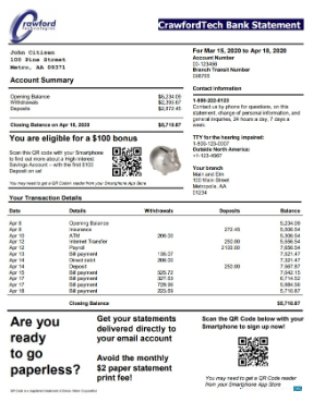 Download Canada CrawfordTech bank statement word